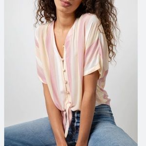 Rails Striped Button Up Blouse